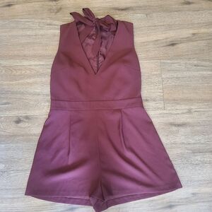 Topshop Burgundy Sleeveless Romper